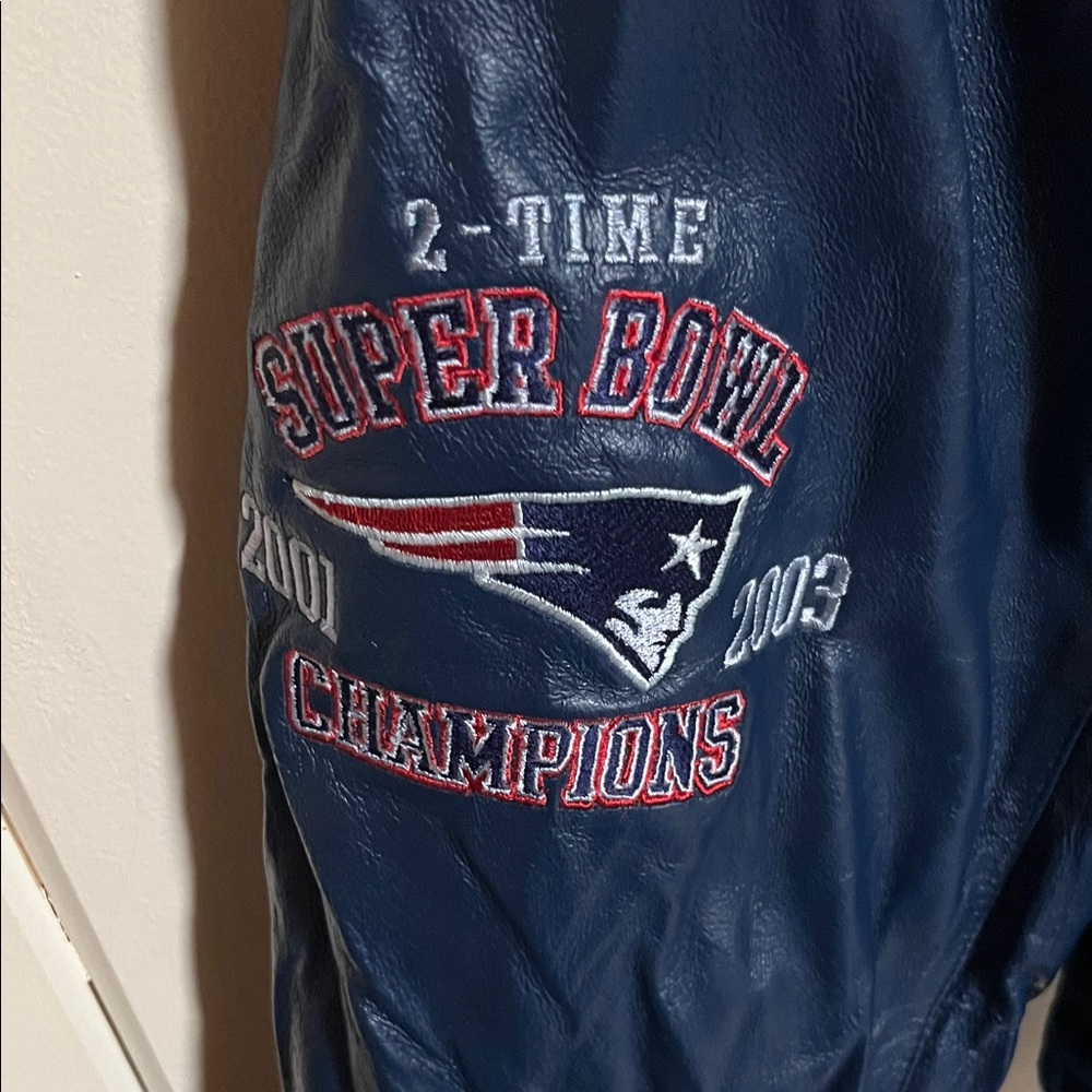 Navy Varsity Jacket With Logo Patch - image 5